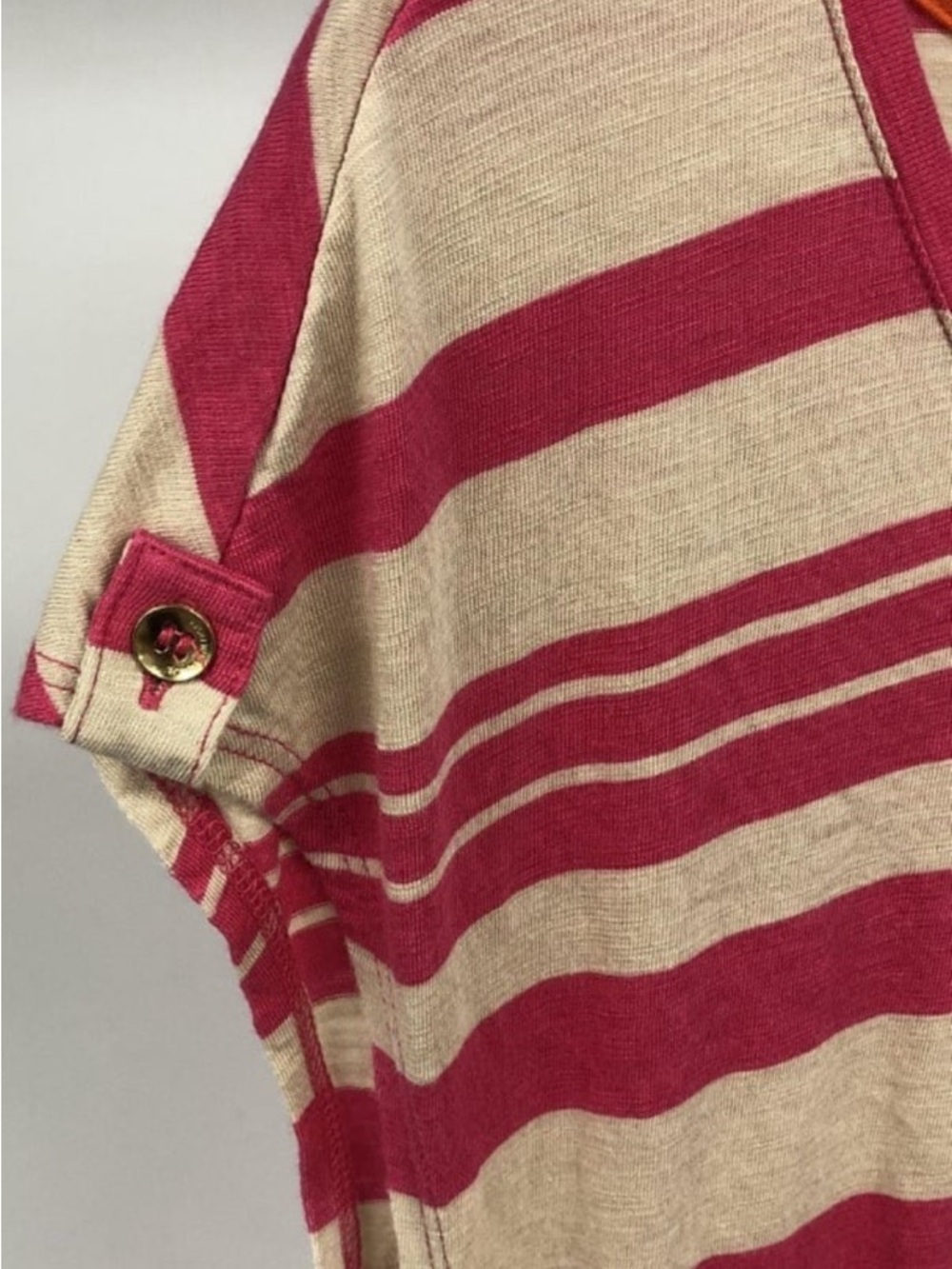 Tommy Hilfiger Women's Red and Cream Striped Maxi Dress
